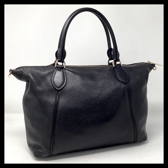 MICHAEL KORS Lenox Large Pebbled Leather Satchel Black - Picture 8 of 12